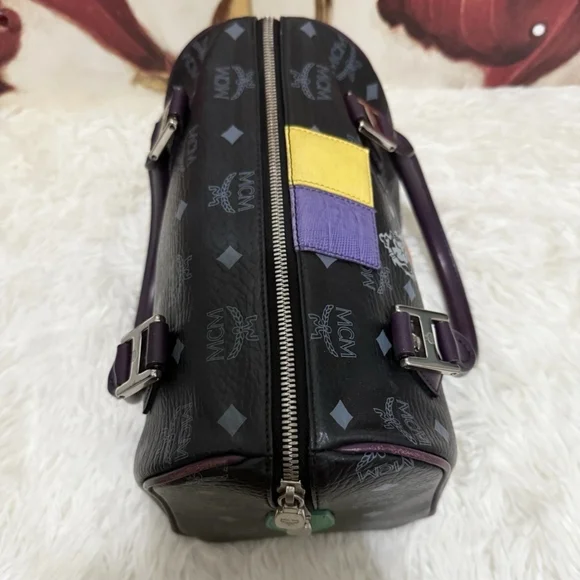 MCM Princess Lion Boston Black / Multi Color Handbag (EUC) - Picture 5 of 12